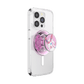 Phone case with a pink ring holder featuring a bunny design on a white background
