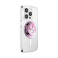 Phone case with a pink ring holder on a white background