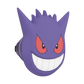 A purple Gengar-themed product, likely a phone grip or accessory, featuring the character's face with red eyes and a wide grin, shown on a plain white background.