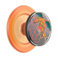 An orange PopSockets grip stand featuring a Charizard graphic on the front, set against a plain white background.