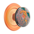 An orange PopSockets grip stand featuring a Charizard graphic on the front, set against a plain white background.