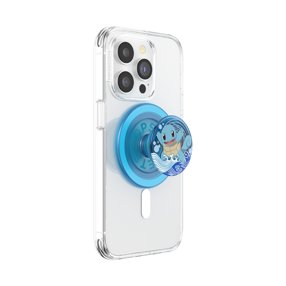 Phone case with a PopSockets grip featuring a cartoon character on a white background
