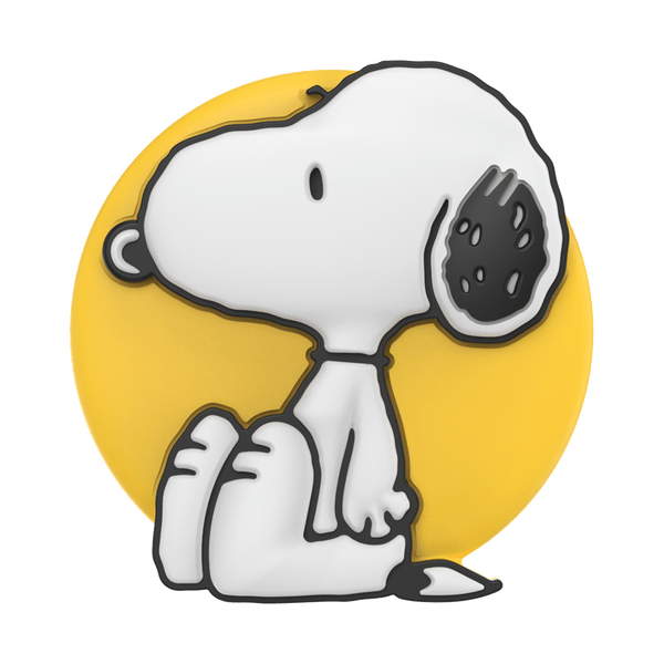 Snoopy character with a yellow circle background