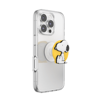 Phone case with a Snoopy PopSocket attachment on a white background