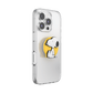 Clear phone case with a Snoopy PopSocket attachment on a white background