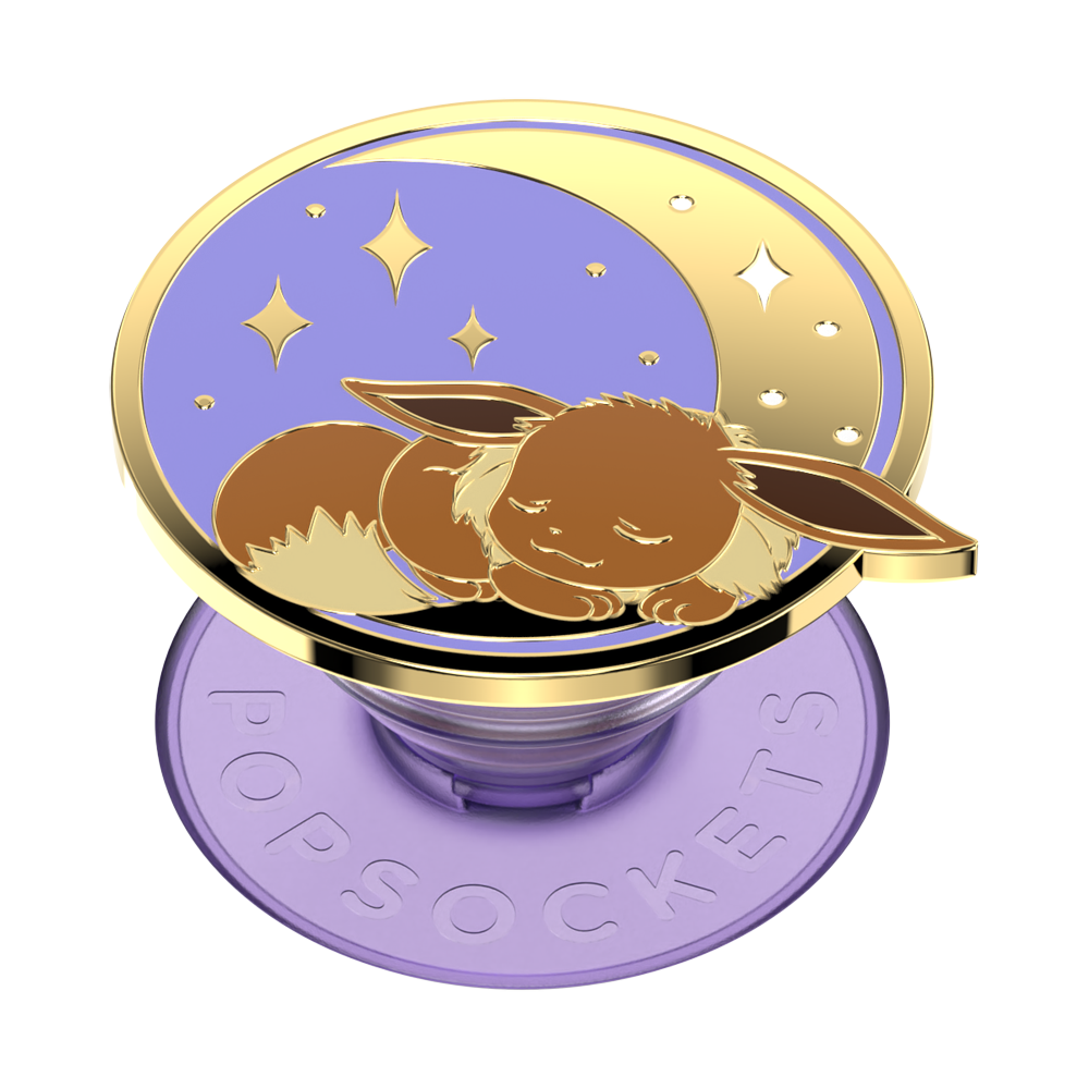 PopSocket with gold angel design on a purple background
