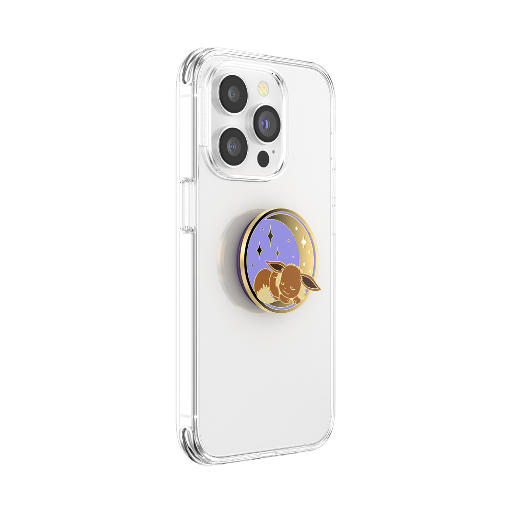 Clear phone case with a PopSockets grip on a white background