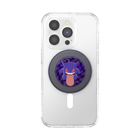 Phone case with a PopSockets grip featuring a cartoon character on a white background