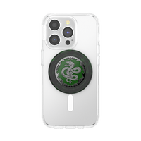 Phone case with a Slytherin emblem on a white background