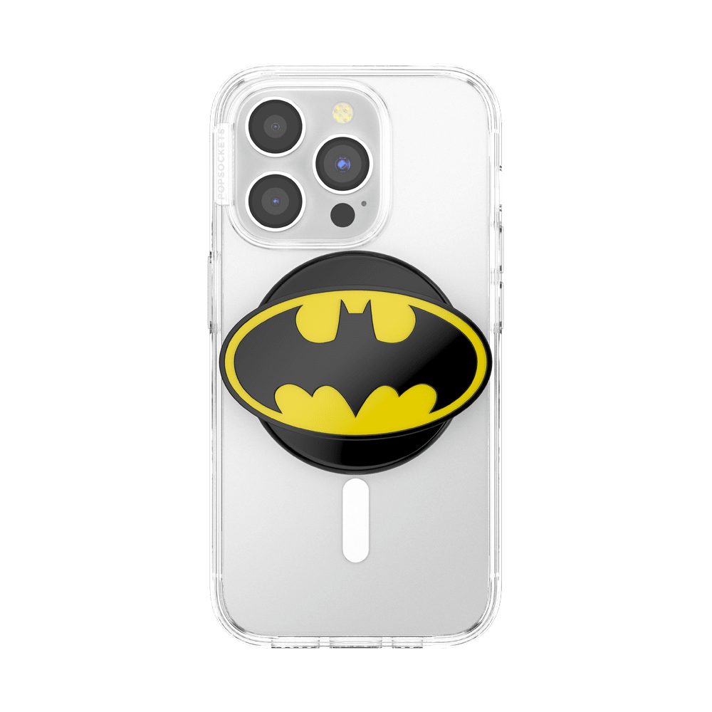 Phone case with Batman logo on a white background