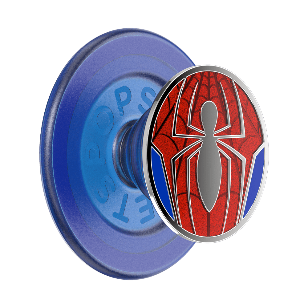 Spider-Man themed pop socket on a white background