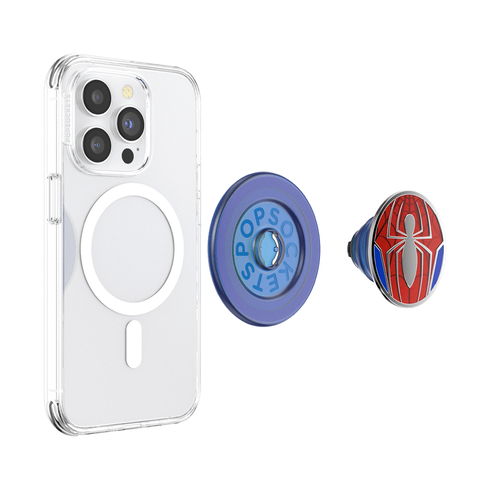 Phone case with PopSockets on a white background