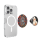 Phone case with pop socket and another pop socket with a dog design on a white background