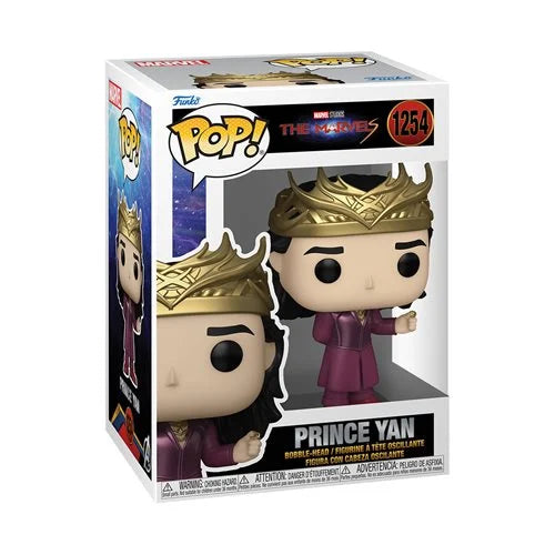 Collectible Prince Yan Funko Pop! with detailed costume from The Marvels