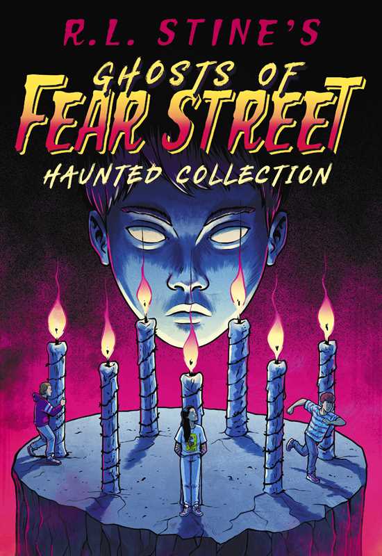 Book cover of 'Ghosts of Fear Street Haunted Collection' with a dark background and candles.