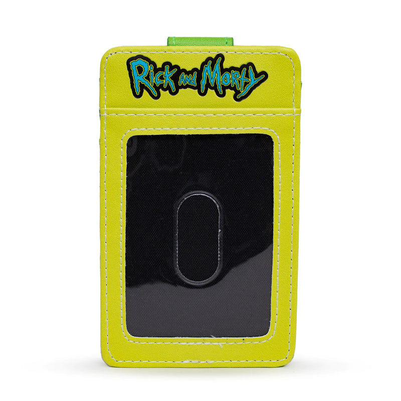 Rick and Morty Wallet, Character Wallet ID Card Holder, Rick and Morty Rick Face Yellow Green, Vegan Leather