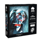 A 500-piece jigsaw puzzle box featuring Billy the Puppet from 'The Addams Family' on a black background. The box includes Lionsgate branding and a Twisted Twisters logo.