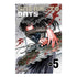 Sakamoto Days Volume 5 manga book cover by Yuto Suzuki, featuring a dynamic illustration of a character with a chainsaw and blood splatters on a white background.