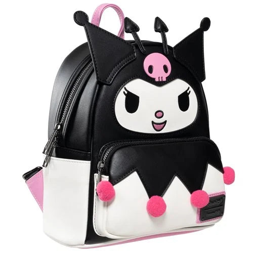Sanrio Kuromi mischievous mini backpack with purple bow and tail detail