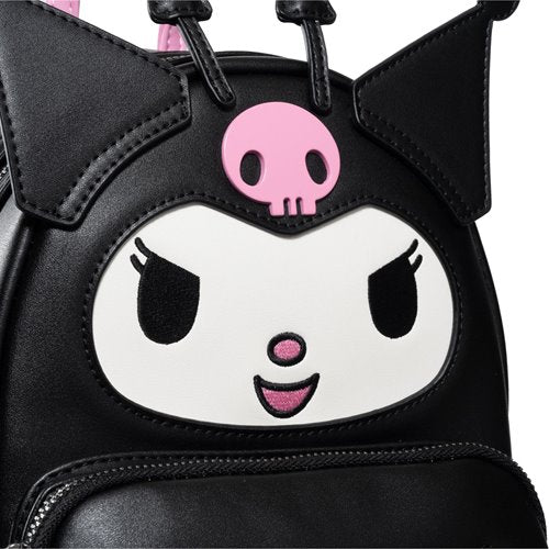 Sanrio Kuromi devil horn mini backpack with zipper closure and wing accents