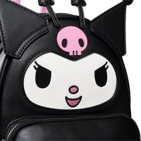 Sanrio Kuromi devil horn mini backpack with zipper closure and wing accents