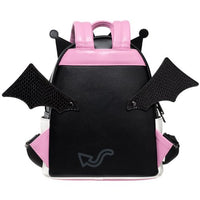 Black Kuromi winged mini backpack with top handle and adjustable straps