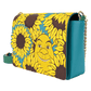 Shrek and Donkey illustrated on a floral sunflower background crossbody purse

