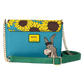 Floral-themed Loungefly crossbody purse showing Shrek and Donkey characters

