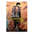 Solo Leveling Volume 4 manga book cover featuring an illustrated male character in a dark jacket and pants against a warm orange-brown background, with the title &