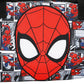 Spider-Man mask with comic book background