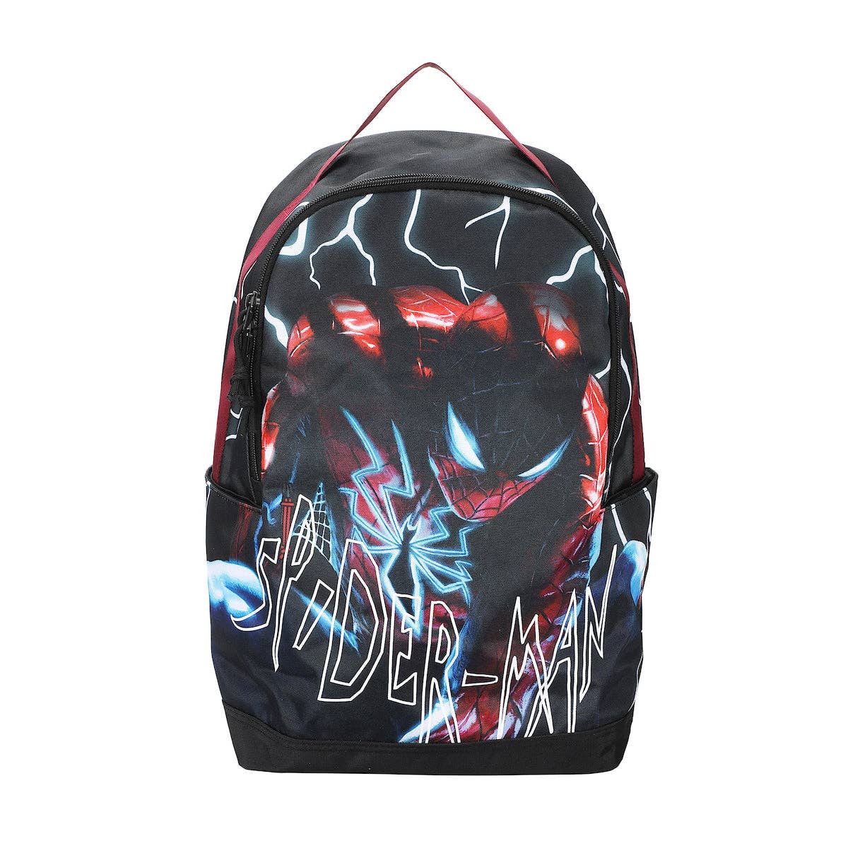 Backpack with Spider-Man design on a white background