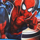 Spider-Man character in a dynamic pose with a blue background