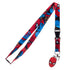 Spider-Man themed lanyard with a red and blue design on a white background