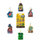 Collection of SpongeBob SquarePants character keychains with a packaging box on a white background