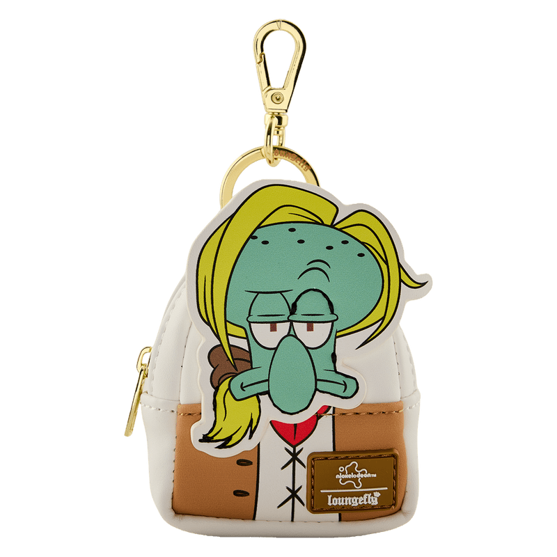 Cartoon character keychain with a backpack on a white background