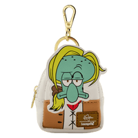 Cartoon character keychain with a backpack on a white background