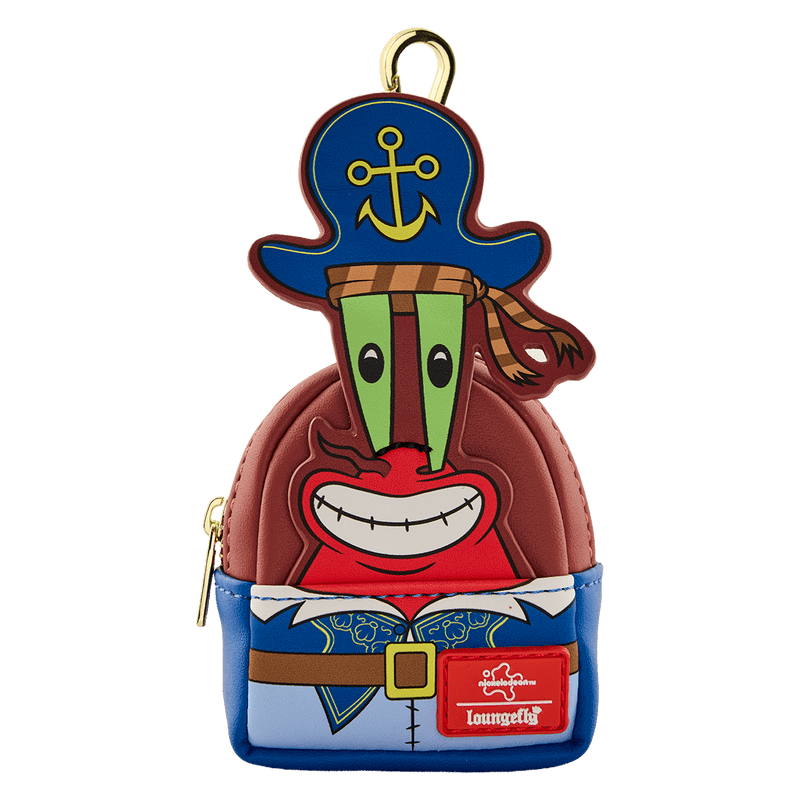 Pirate-themed keychain with a cartoon face design on a white background