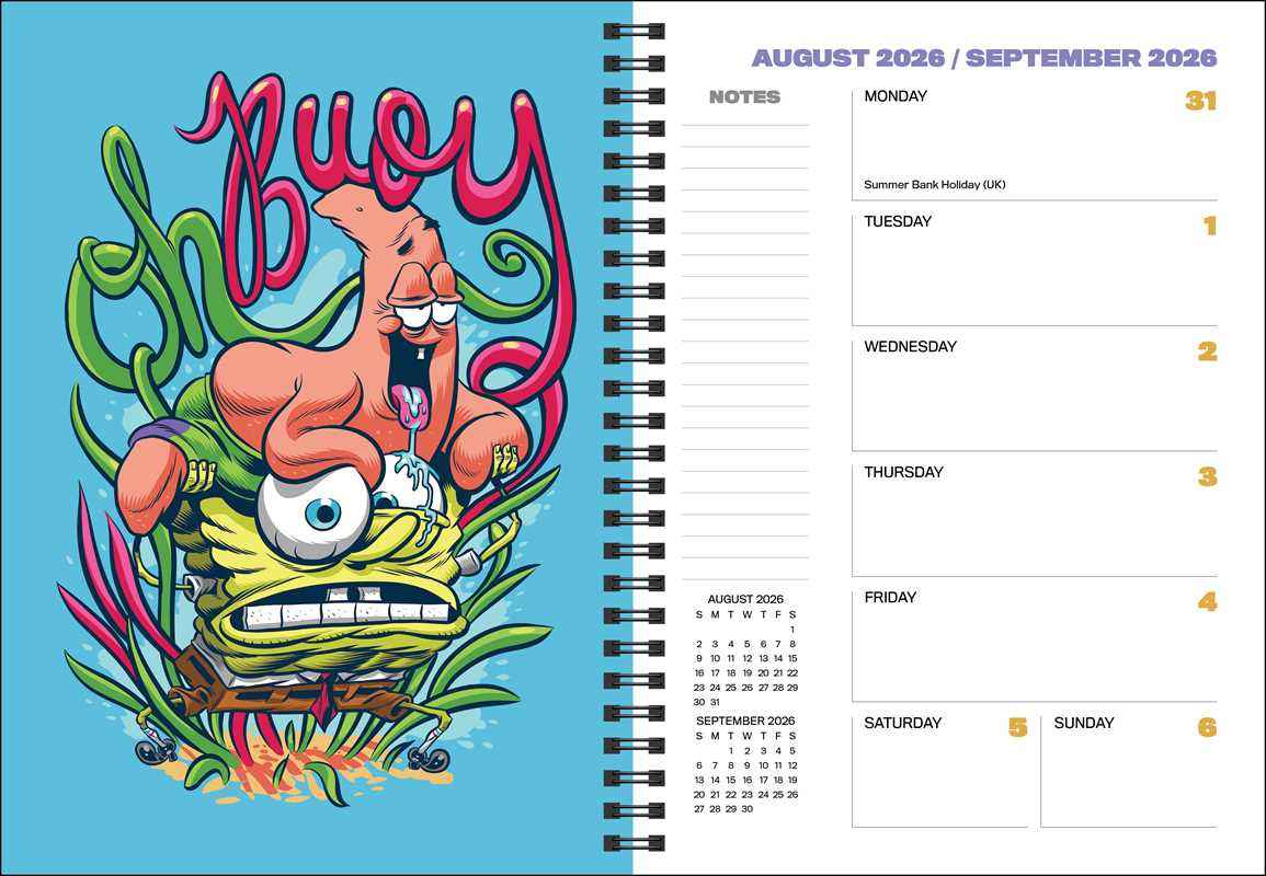 SpongeBob SquarePants 12-Month 2026 Planner Calendar (Includes Stickers) by Viacom International, Inc.