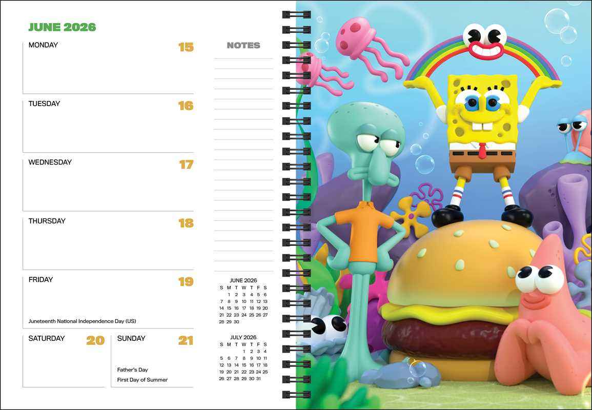 SpongeBob SquarePants 12-Month 2026 Planner Calendar (Includes Stickers) by Viacom International, Inc.