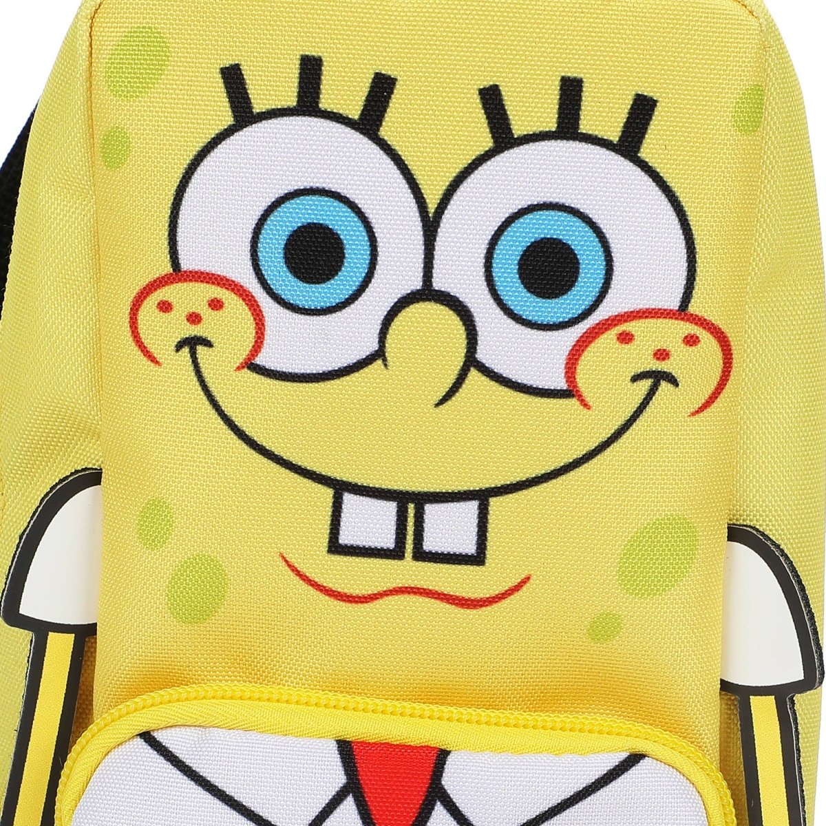 Backpack with a cartoon character face on a white background
