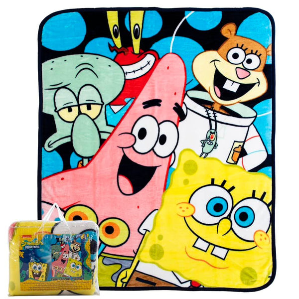 Spongebob And Friends Twin Size Blanket 60x80 - Leo's Treasure Box