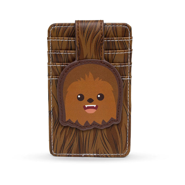 Star Wars Wallet, Character Wallet ID Card Holder, Star Wars Chewbacca Expression Browns, Vegan Leather - Leo's Treasure Box