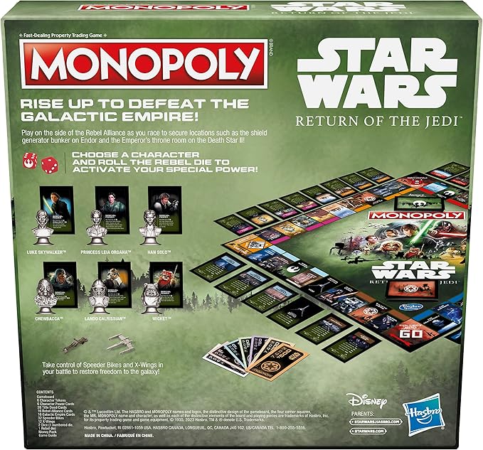 Monopoly: Return of the Jedi Edition with characters and locations from Star Wars

