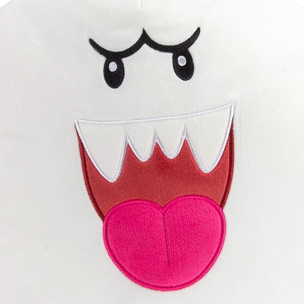White Super Mario Boo ghost character in oversized 15-inch plush pillow form