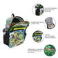 Backpack with Ninja Turtles design featuring expandable mesh bottle sleeves and 3D molded shell lunch box.