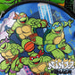 Children's bag with cartoon turtles and 'Ninja Tough' text on a blue background
