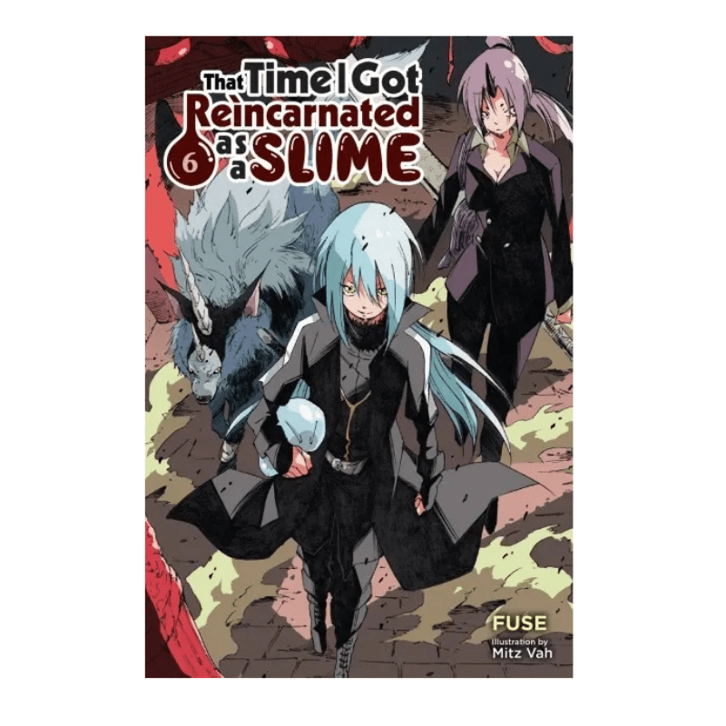 Manga book cover for 'That Time I Got Reincarnated as a SLIME' Volume 6, featuring anime characters in a dark, dramatic scene with the title at the top and 'FUSE' by Mitz Vah at the bottom.