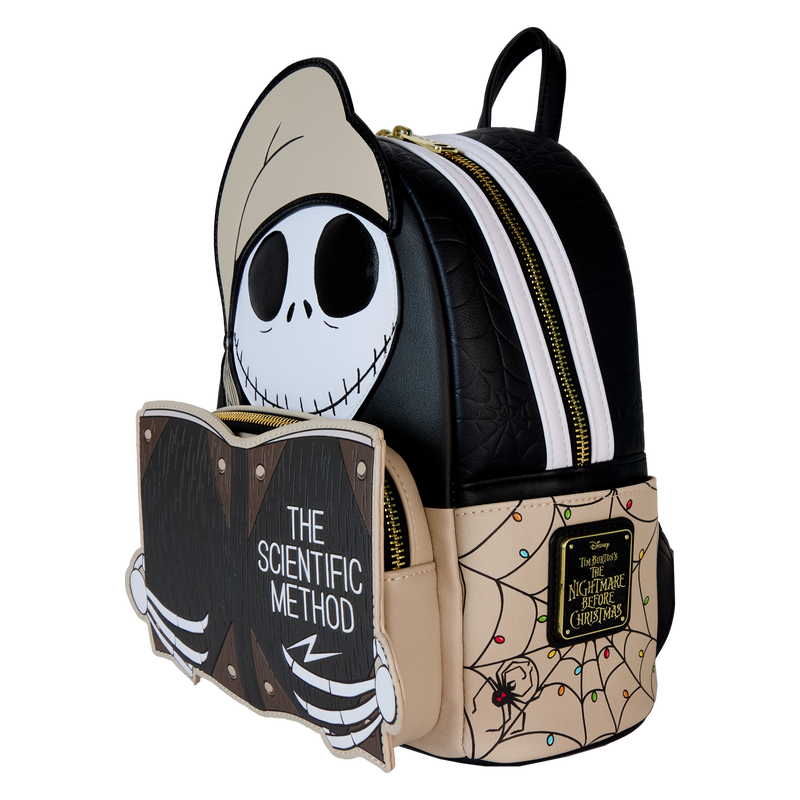 Glow-in-the-dark Loungefly mini backpack inspired by Bedtime Jack from The Nightmare Before Christmas, perfect for fans of the classic film.