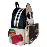 Loungefly Disney The Nightmare Before Christmas Mini Backpack featuring Bedtime Jack in a glowing scientific method cosplay design.