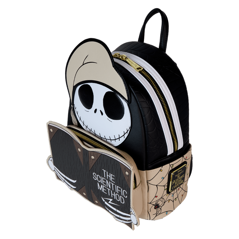 Nightmare Before Christmas Scientific Method Jack Mini Backpack by Loungefly with glow-in-the-dark accents and whimsical details.